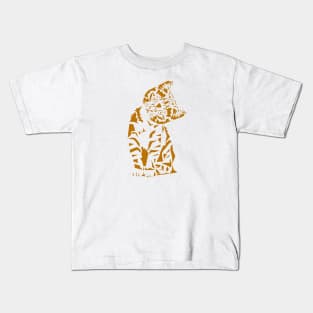 Minimalist Style Golden Cat Kids T-Shirt